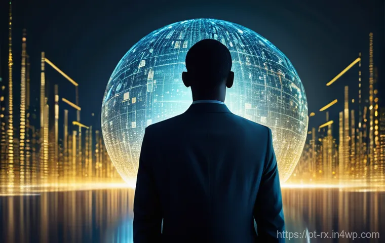 개인정보 자기주권과 소셜 미디어 - **Prompt:** A visually rich, abstract depiction of a person (adult, fully clothed in smart casual at...