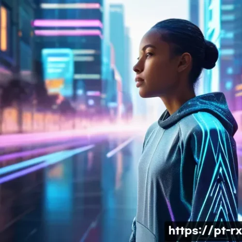 개인정보 자기주권의 미래 전망 - **Prompt:** "A young adult, gender-neutral, stands confidently in a vibrant, futuristic digital land...