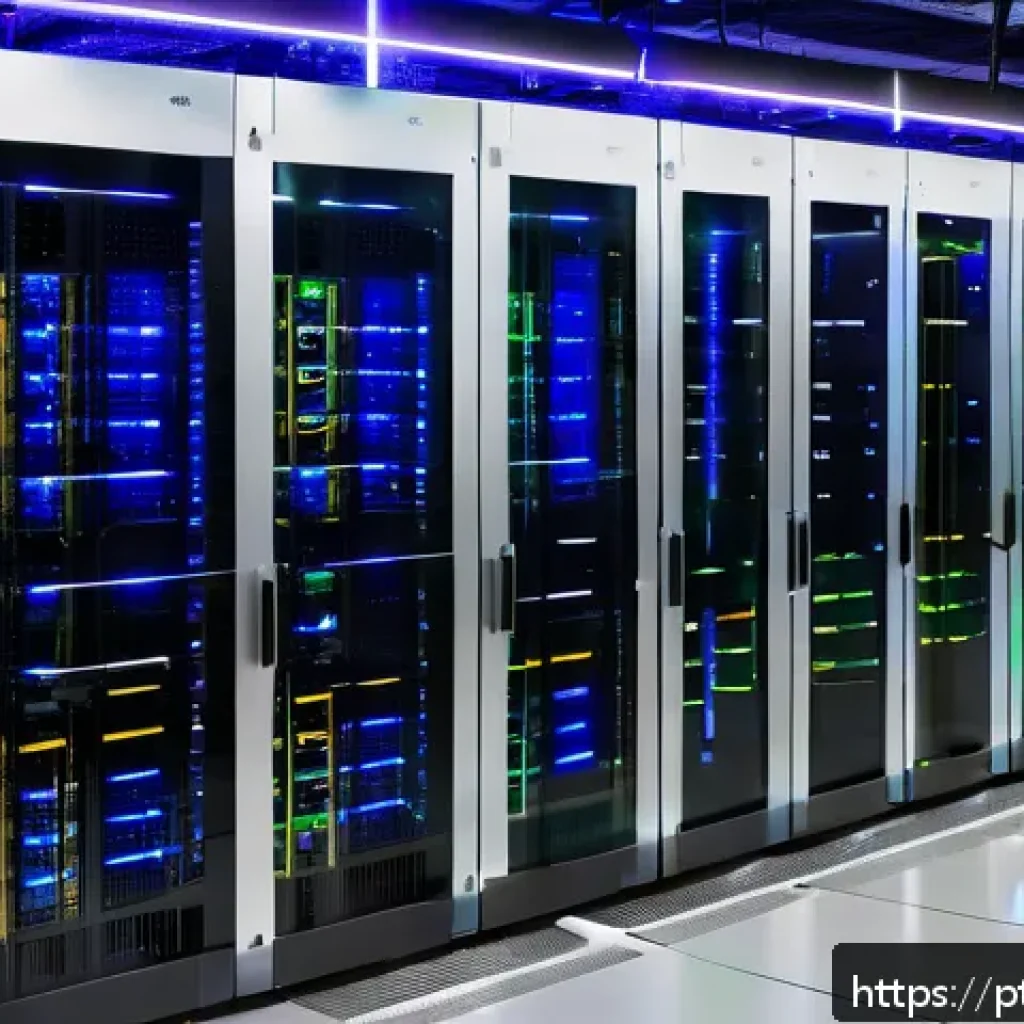 자기주권과 공공 데이터 활용 정책 - A modern Brazilian data center interior bustling with activity: rows of sleek server racks glowing w...